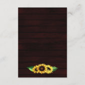 バーガンディ納屋の木フローラ結婚ヒマワリ エンクロージャーカード (裏面)