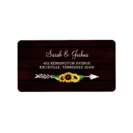 バーガンディ納屋の木材フローラひまわり素朴 ラベル