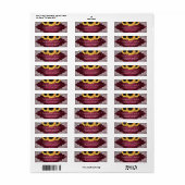 バーガンディ素朴ウッドサンフラワー差出人住所 ラベル (フルシート)