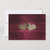 バーガンディ素朴ウッドレースひまわり結婚の 出欠カード (裏面)