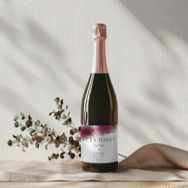 バーガンディ結婚ウォーター色エレガント- スパークリングワインラベル