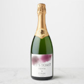 バーガンディ結婚ウォーター色エレガント- スパークリングワインラベル (正面)