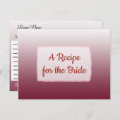 バーガンディ結婚グラディエントレシピカード ポストカード (正面/裏面)
