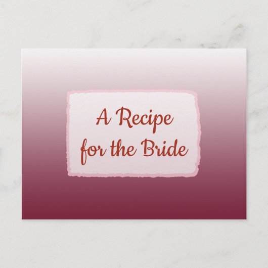 バーガンディ結婚グラディエントレシピカード ポストカード (正面)