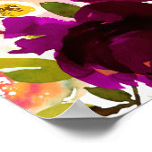 バーガンディ結婚フラワーズシーティングチャート12表 ポスター (角)