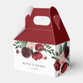 バーガンディ結婚フラワー フェイバーボックス (裏面サイド)