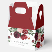 バーガンディ結婚フラワー フェイバーボックス (オープン)