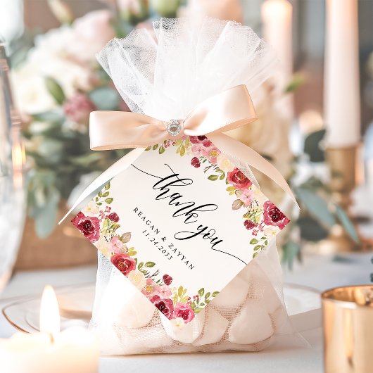 バーガンディ結婚メルロフローラありがとう フェイバータグ