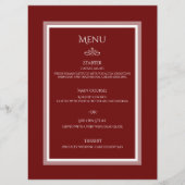 バーガンディ結婚レッドのフラットメニュー メニュー (正面)