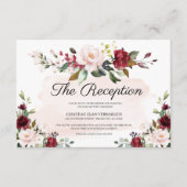 バーガンディ結婚式レセプションエンクロージャカード エンクロージャーカード (正面)