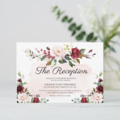 バーガンディ結婚式レセプションエンクロージャカード エンクロージャーカード (スタンド正面)