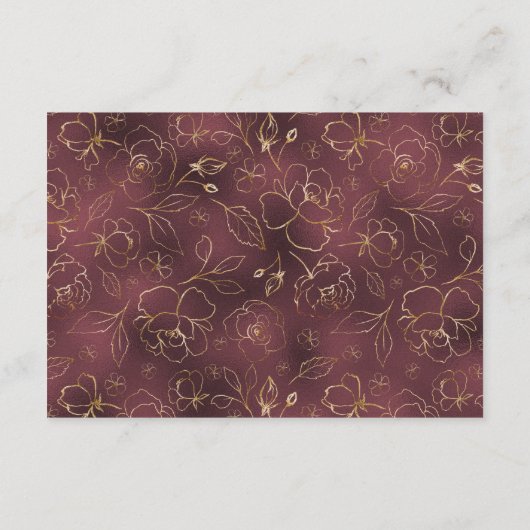 バーガンディ結婚式レセプションエンクロージャカード エンクロージャーカード (裏面)