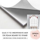 バーガンディ結婚式レセプション16シーティングチャートのサイン ポスター