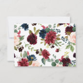 バーガンディ花エレガントヴィンテージリハーサルディナー 招待状 (裏面)