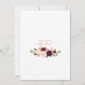 バーガンディ花キツネバーチャルベビーシャワーbyメール 招待状 (裏面)