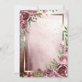 バーガンディ花ドレス金ゴールドフレームキンセアニェラ 招待状 (裏面)