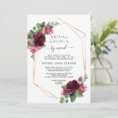 バーガンディ花バーチャルブライダルシャワーバイメール 招待状 (スタンド正面)
