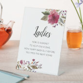 バーガンディ花レディースバスルーム結婚バスケット 台座サイン (インサイチュ)