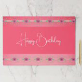 バーガンディ花柄のピンク ペーパーパッド (インサイチュ)