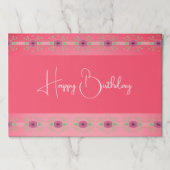 バーガンディ花柄のピンク ペーパーパッド (正面)