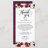 バーガンディ花模様，場所設定サンキューカード プログラム (正面/裏面)