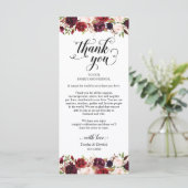 バーガンディ花模様，場所設定サンキューカード プログラム (スタンド正面)