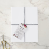 バーガンディ花秋の結婚式ウェルカムギフトバスケット ギフトタグ (より糸付き)