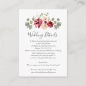 バーガンディ花結婚緑の詳細 エンクロージャーカード (正面)