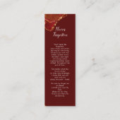 バーガンディ葬儀しおり、葬儀記念カード スキニー名刺 (裏面)