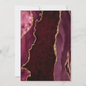 バーガンディ赤い瑪瑙のスクリプトウェディング日付を保存 セーブザデート (裏面)