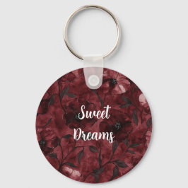 バーガンディ赤い花 キーホルダー