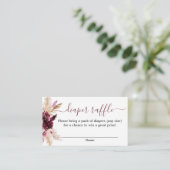 バーガンディ赤ちゃんシャワーおむつラッフルエンクロージャーカード エンクロージャーカード (スタンド正面)