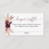 バーガンディ赤ちゃんシャワーおむつラッフルエンクロージャーカード エンクロージャーカード (正面)