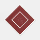 バーガンディ赤と白ナプキン スタンダードランチョンナプキン (角)