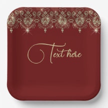 バーガンディ赤と金ゴールドレースの輝エレガントき