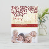 バーガンディ赤アイボリーメリーすべてフォトカード シーズンカード (スタンド正面)