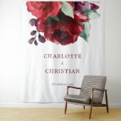 バーガンディ赤バラの花結婚のタペストリー タペストリー (インサイチュ)