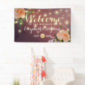 バーガンディ赤フローラストリングラ結婚イトのバナー 横断幕 (インサイチュ)