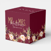 バーガンディ赤フローラハンドレタ素朴ー結婚ズ フェイバーボックス (裏面サイド)