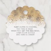 バーガンディ赤フローラ赤ちゃんシャワーありがとう フェイバータグ (裏面)