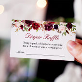 バーガンディ赤フローラ赤ちゃんシャワーおむつラッフル