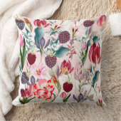 バーガンディ赤素朴い花フローラ自然 クッション (ブランケット)