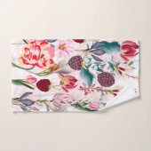 バーガンディ赤素朴い花フローラ自然 ハンドタオル (ハンドタオル)