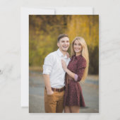 バーガンディ赤赤面ピンクフローラ写真結婚の 招待状 (裏面)