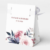 バーガンディ赤赤面ピンクフローラ水色結婚の フェイバーボックス (裏面サイド)