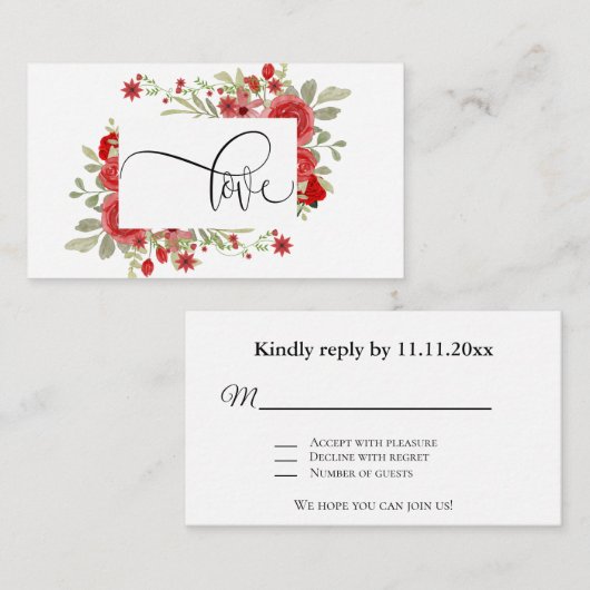 バーガンディ赤赤面金ゴールド幾何緑結婚の エンクロージャーカード (正面/裏面)