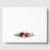 バーガンディ赤赤面金ゴールド幾何緑結婚の ゲストブック (裏面)