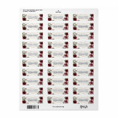 バーガンディ赤赤面金ゴールド幾何緑結婚の ラベル (フルシート)