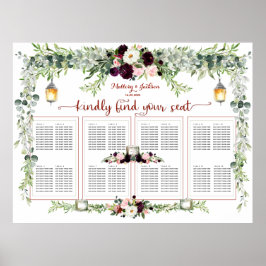 バーガンディ赤面グリーンリー160ゲストシーティング ポスター