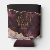 バーガンディ赤面ゴールドフォイルアゲートマーブルブライドメイド 缶クーラー (裏面)